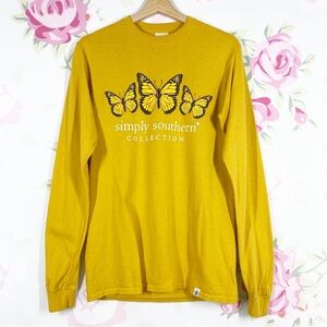 Simply Southern Yellow Mustard Graphic Long Sleeve Crewneck Shirt S